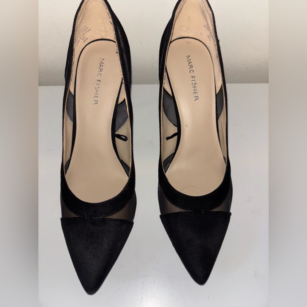 Marc Fisher Black Mesh Heels